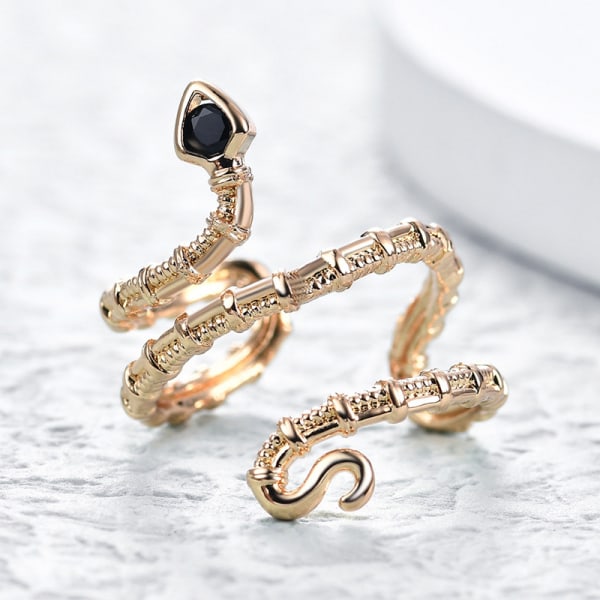 Ormformad Ring Öppningsbar Justerbar Utsökt Design Smycke Guld