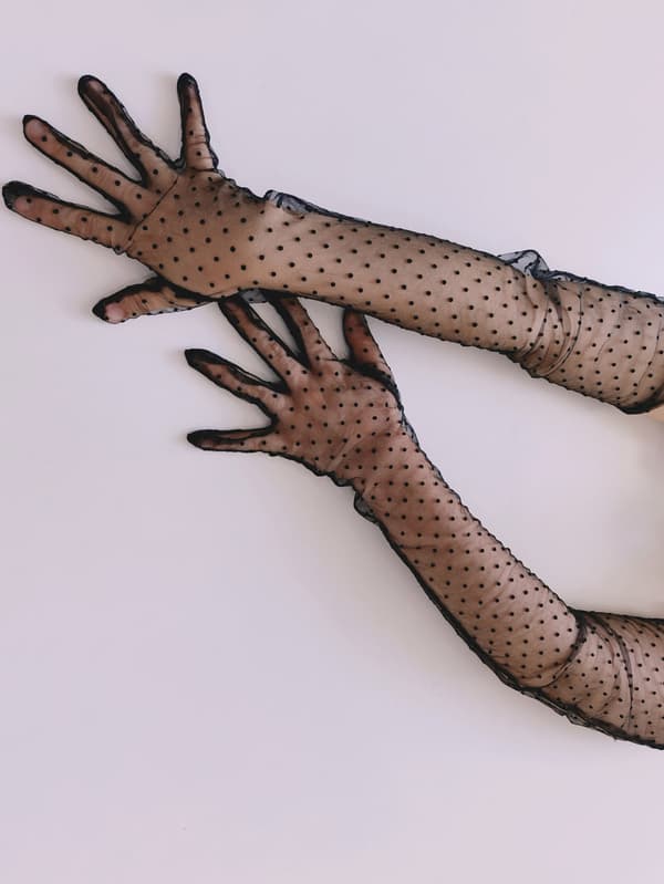 Mesh-handskar för kvinnor - Opera handskar spets handskar långa tyllhandskar
