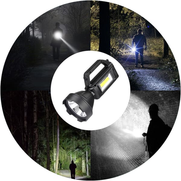 Tehokas taskulamppu, USB-ladattava, hätävalaisin kotiin
