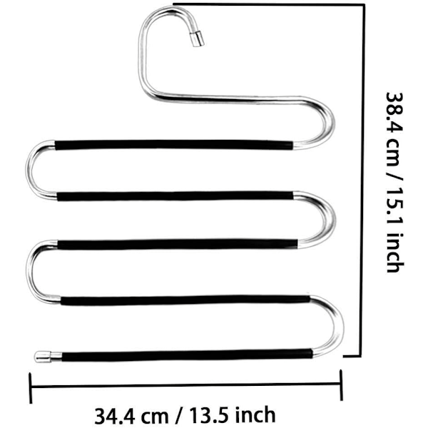 3-pack byxorhängare, platsbesparande S-typ klädhängare, byxhängare och arrangörer för halsdukar, jeans, kläder, byxor, handdukar