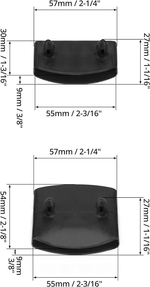 36 stk. 55 mm Lamelsengestøtter - Tilbehør til enkeltsenge og dobbeltsenge - Sort