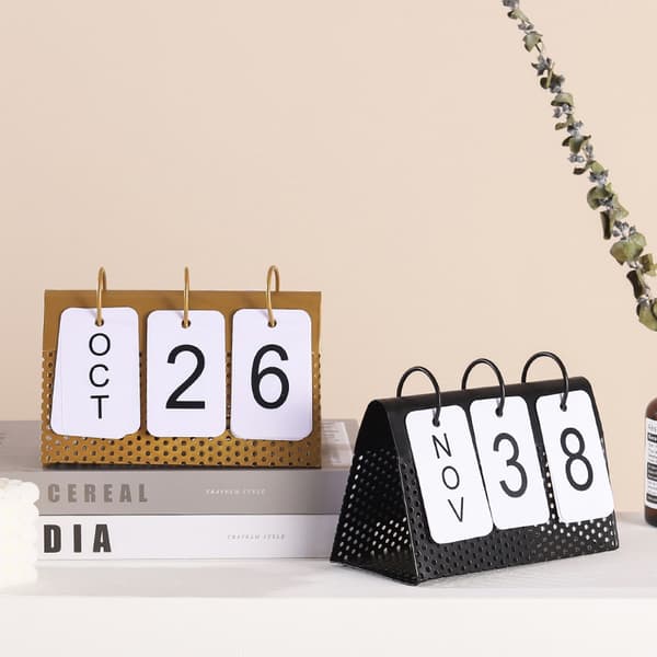 Bordkalender Ornament Metal sort