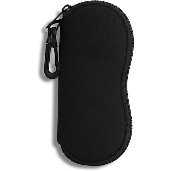 Black Glasses Case Soft Sunglasses Bag with Belt Clip Ultra-Light Neoprene