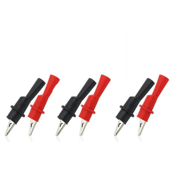 6 tryckta krokodilklämmor för multimeter testledning (1000V/10A)