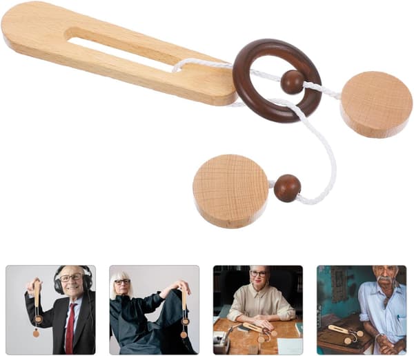 Træpuslespil Hjerne Teaser Trådning Reb Oplåsning Interlocking