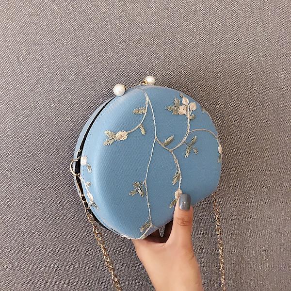 Kvinne Håndveske Peach Hjerteformet Blonder Skulderveske Clutch Bag, Svart
