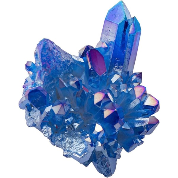 100G naturligt kristallklusterprydnad, handgjord blå kristallklust
