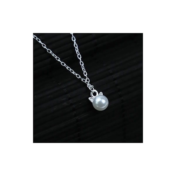 Søt dyrehode mønster imitert perle anheng halskjede for kvinne jente enkel klassisk smykke liten choker halskjede