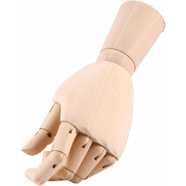 7 tum trähandmodell, ledad rörlig ledad mjuka fingrar handdocka för skissning ritning hemmakontor skrivbord barnleksaker present