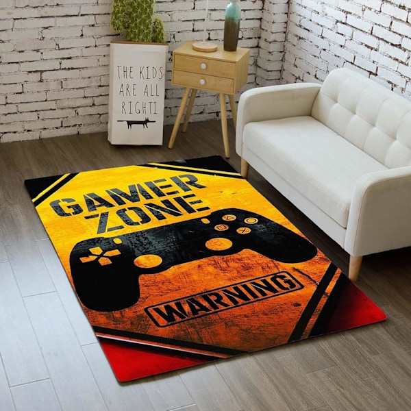 3D Tæppe Graffiti Spilkonsol Mønster Tæppe Stue Moderne Soveværelse Kvadratisk Barn Teen Flannel Dekoration Tæppe, Gamer Stol Måtte Orange Grå Sort Wa