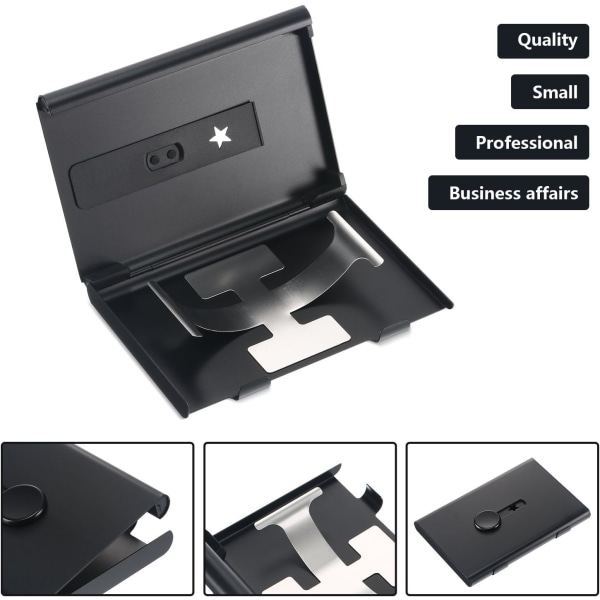 Business Card Holder Set of 2, Business Card Holder with Thumb Re