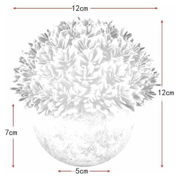 2 stk. Mini kunstige planter fire lag gress og Melaleuca urter