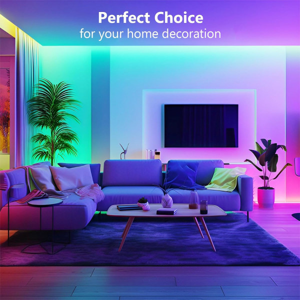 20m LED-stripe, soveroms-LED, lys LED-stripe kontrollert av Bluetooth-app eller