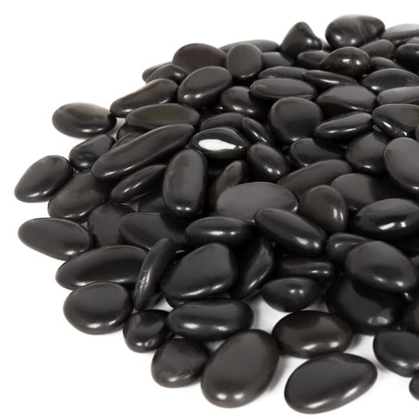 1,5 kg sorte polerte småstein 20-30mm dekorative polerte naturlige steiner f