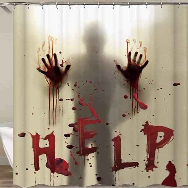 71 tum x 71 tum Halloween duschdraperi foder fönstergardiner,