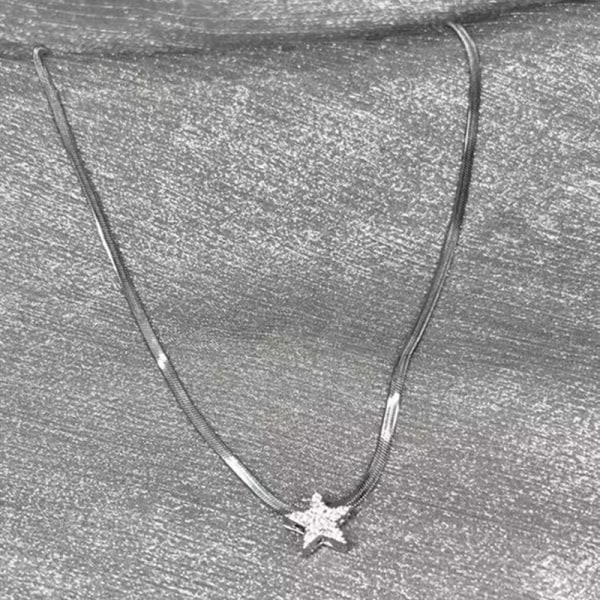 Fashion Star Pendant Zircon Punk Style Rock Halskæde Smykker