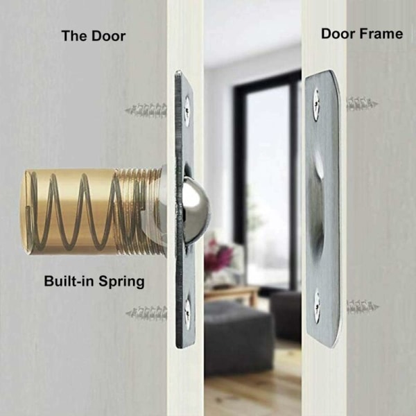 Wardrobe Door Latch, 2 Pieces Ball Latches, with Screws, Ball Lat