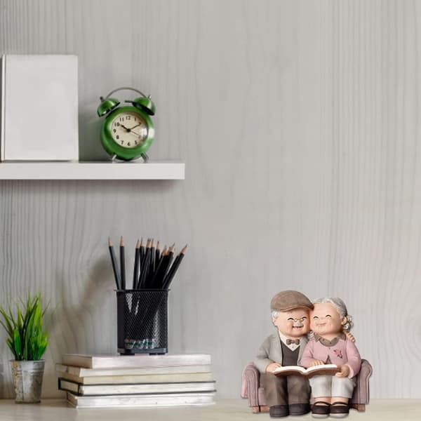 Elskende Seniorpar-statue, besteforeldre foreldre foreldre jubileum