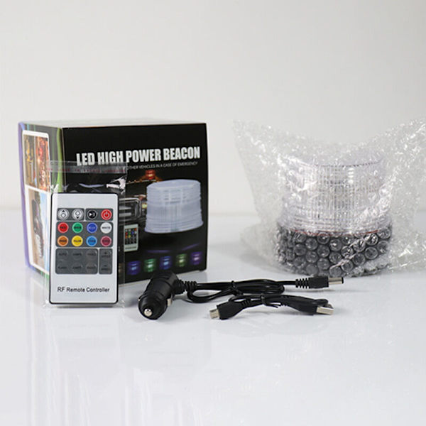 12V LED trådløs strobe lys magnetisk blinkende nødsignal