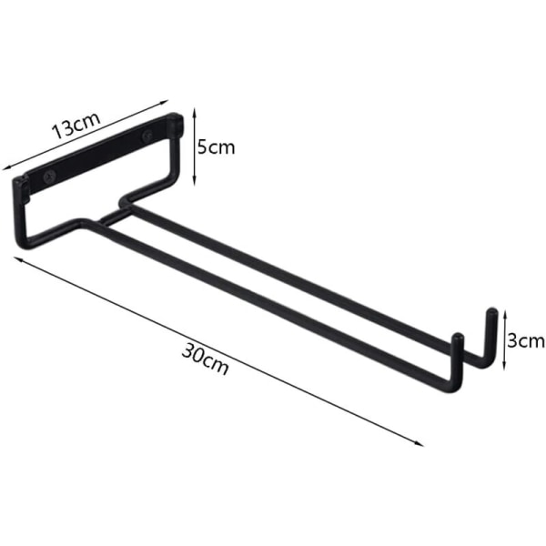 Vin Glas Hållare Set om 2 Hängande Glas Hållare Ställ för Vinglas Hängande Glas Hållare för Hylla Hängande Glas Hållare Vin Glas Hållare under Skåpet Svart