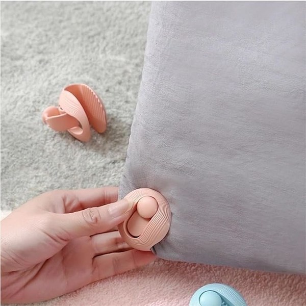 12 Stycken Täcke Fästklämmor Nållösa Täcke Grippers Täcke Hållare Klämma för Täcken, Lakan, Handdukar
