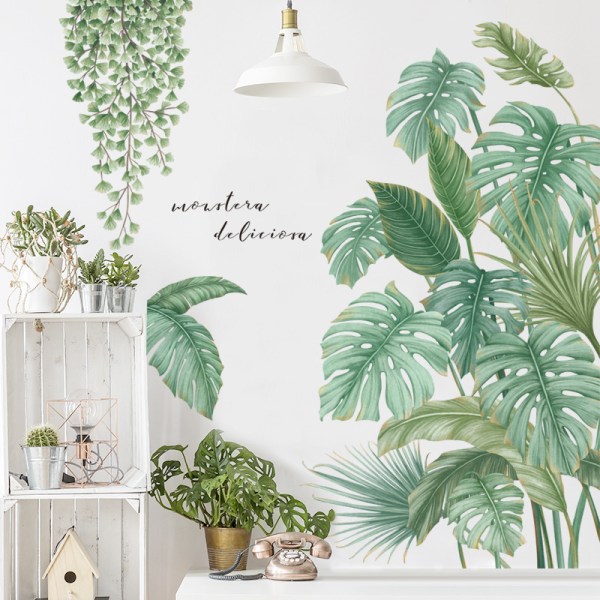 Palm Leaves Wall Stickers, Tropical Plant Wall Sticker, 83*83cm