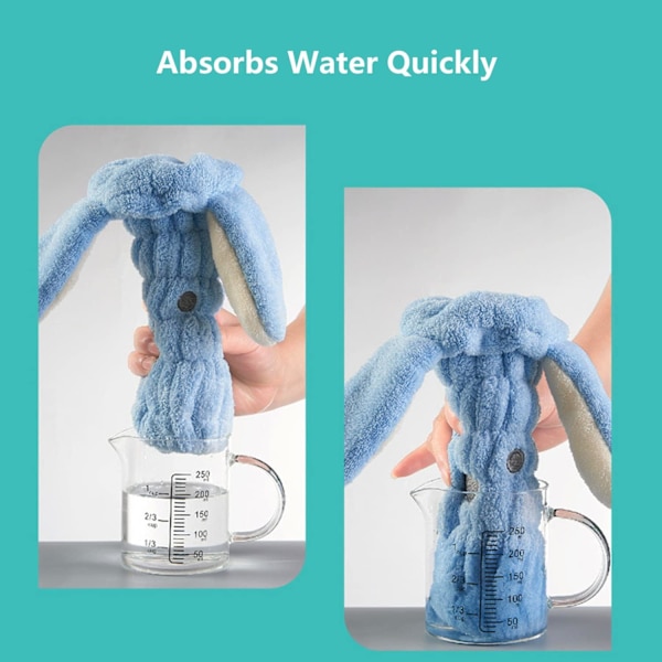 Mikrofiber Hår Tørring Hætte, Hår Tørring Håndklæde 2 Pakker, Super Absorberende