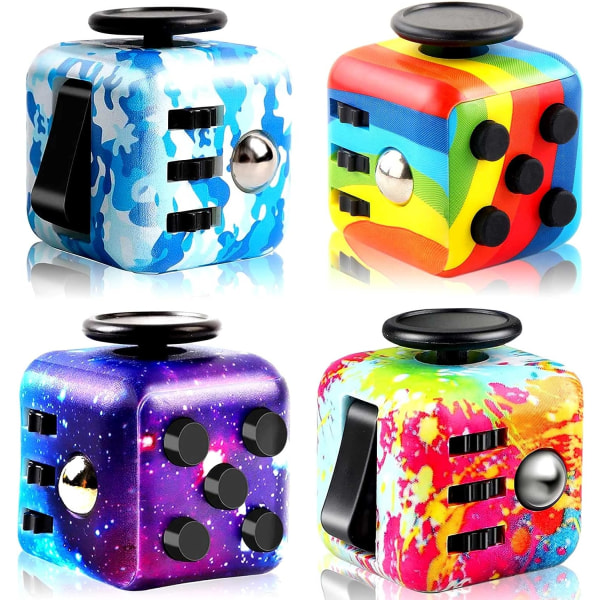 4-pack Cube Fidget Toy, Magic Cube Stress and Anxiety Relief Toy