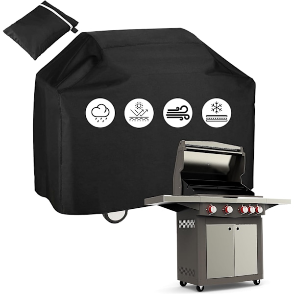 Utomhus Gasgrillskydd, 210D Oxford Utomhusgrillskydd, Vattentätt Utomhusgrillskydd, BBQ- Vattentätt Skyddande Överdrag, UV-skydd, W