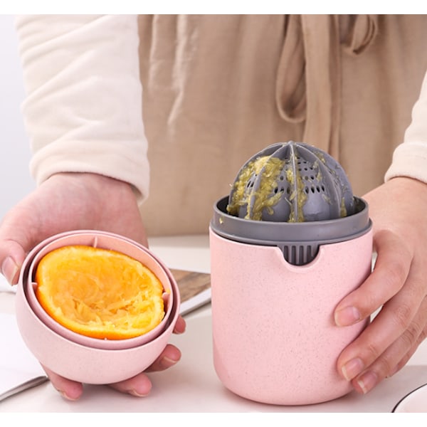 Bærbar Citruspresser Manuel Juicer Citronpresser, Praktisk til Rejser Udendørs Udflugt Picnic, Juicepresser Juicer, Pink