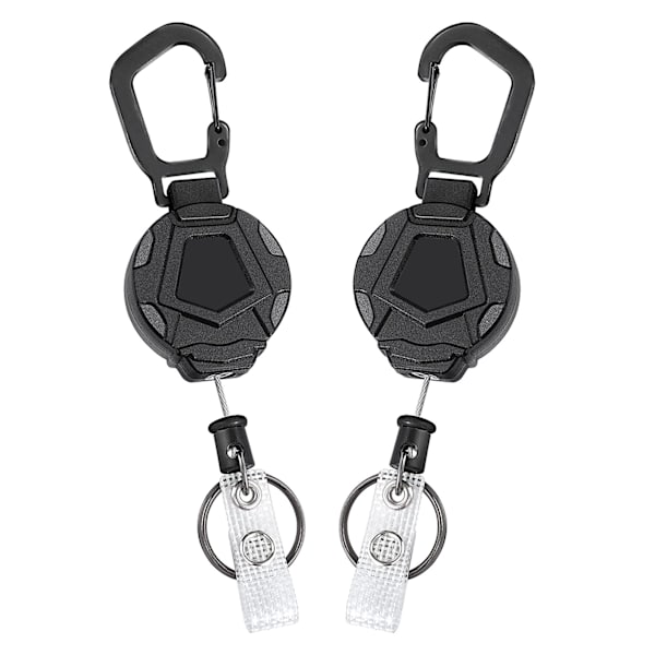2-pack Retractable Key Chains, Heavy Duty Carabiner Badge Holder,