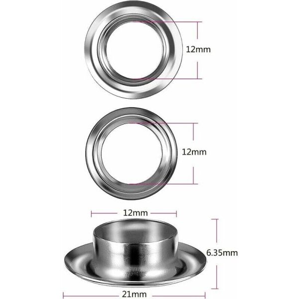 Grommet Tools 12mm Metal Eyelet Sets 100 Set Grommet Kit Eyelets