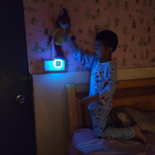 6 stk. LED-natlamper Stik i natlampe Blå lampe med smart