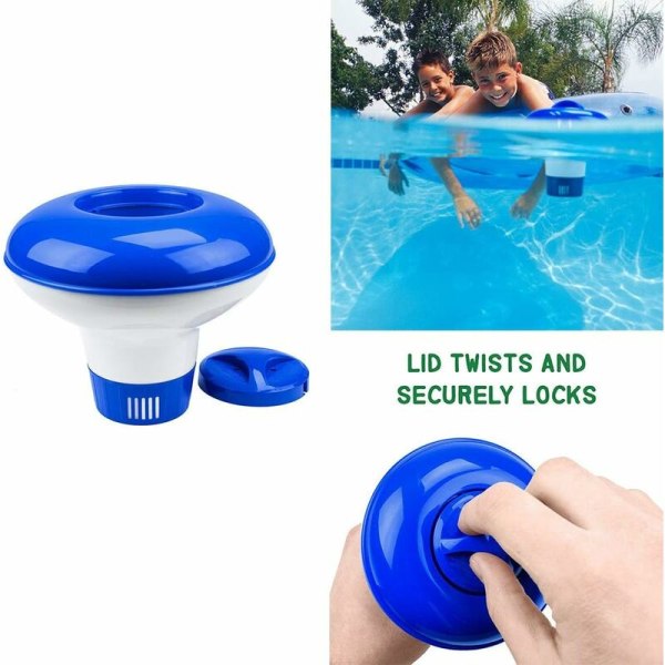 Pool Klor Float för Klortabletter, Hållbar Pool Klor Tablett Float, Klor Dispenser, Pool Klor Dispenser