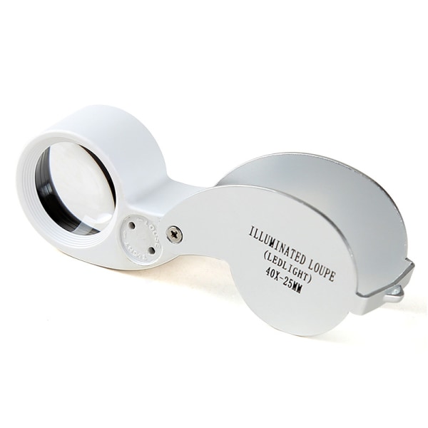 Juvelerarens Lupp med 2 LED-lampor - Förstoringsglas 40x25mm Okular