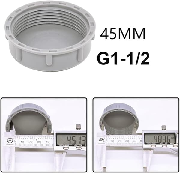 2X Køkkenvask Si Madfanger 45mm G1½ Rørprop Affaldsrør Stopperprop til Forsegling af Samlinger og Rørender