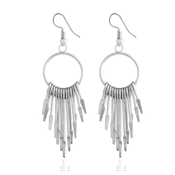 Glitrende vifteuttalelse Sterling Silver Dangle Boho-øreringer, 0,79x2,28 tommer