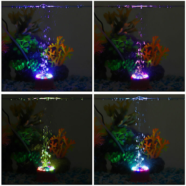 Kokonaisaquariumvalo LED Mini Kupla Vedenpitävä Neljän Värin Vaihto