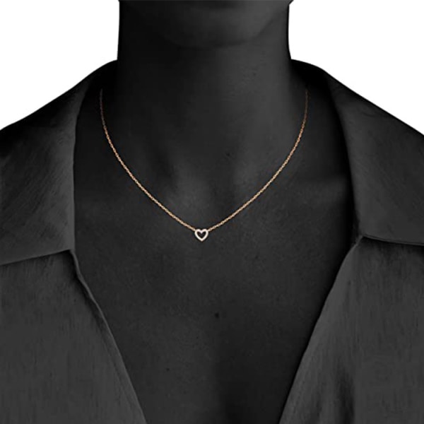 Förgylld delikat halsband med hänge | Halsband i lager | Halsband med hjärta i guld