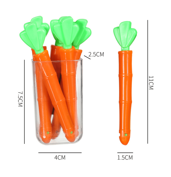 10 stk Gulrotformet Matforsegling Klips, Plast Matklips Lukkeklips, Gjenbrukbare Matforsegling Klips for Matlagring