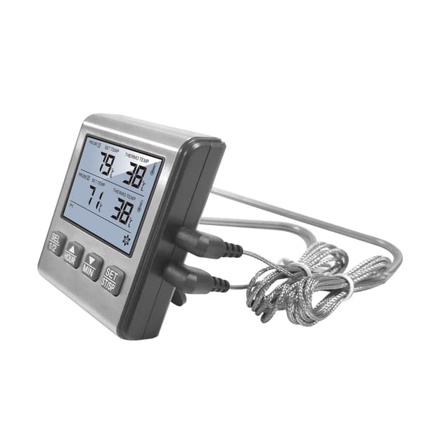 Digital kökstermometer med dubbla prober, [stor LCD-display] Matlagningstermometer med larm, snabb avläsning, enkel att använda