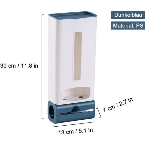 Veggmontert plastdispenserpose, stor kapasitet, for kjøkken,