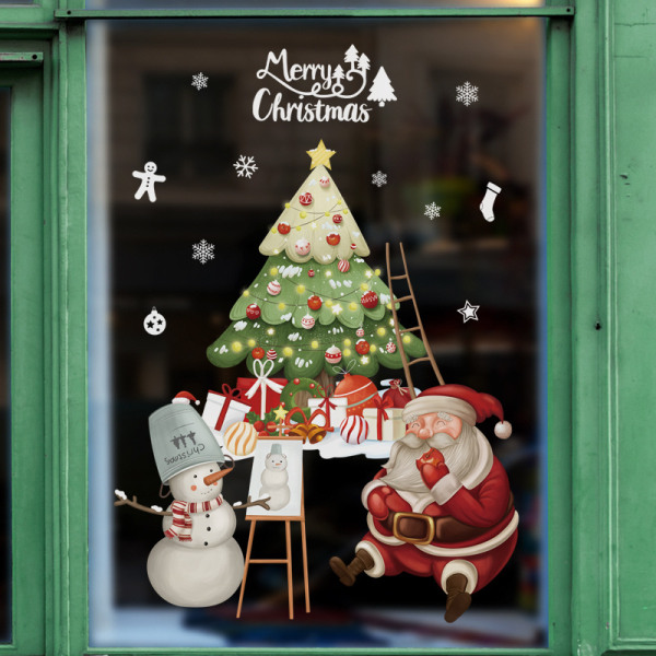 Ny juledekorasjon Vindusklistremerker Julenissegaver Merry Christmas Mirror Stick
