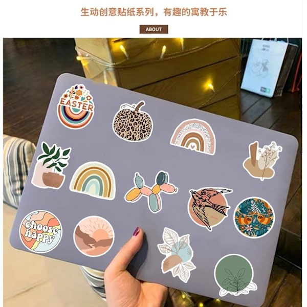 50 st Boho Estetiska Stickers Minimalistisk Abstrakt Linjekonst Dekor för Vattenflaska