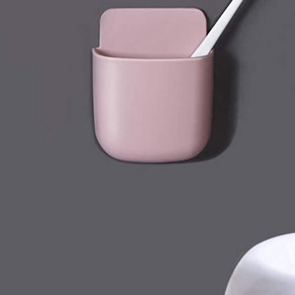 3 st väggmonterad fjärrkontroll förvaringslåda telefonhållare (vit+rosa+grå)