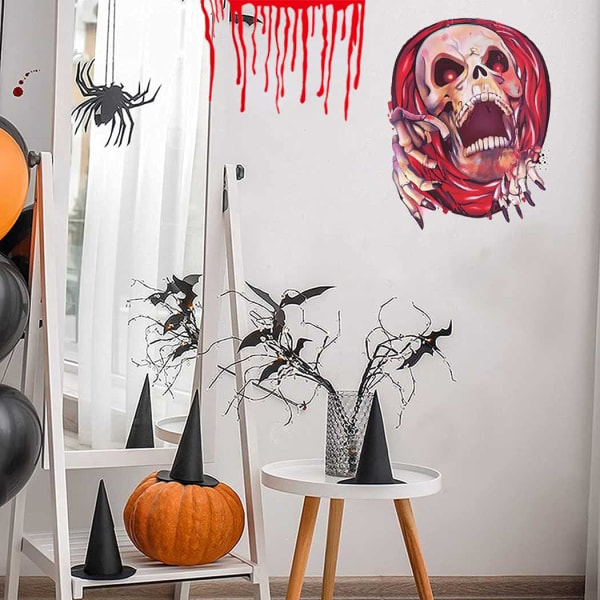 Halloween Toilet Cover Sticker Badeværelse Blodig Ansigt Dekorative St