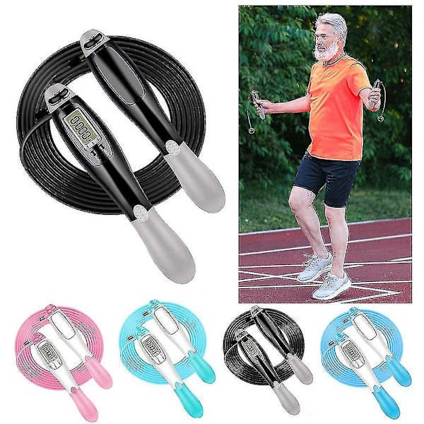 Trådløst hoppetau for barn og voksne - Fitnessøvelse - Trådløs hoppetau - Fitnessøvelse - Tidsbestemt telling av hopp