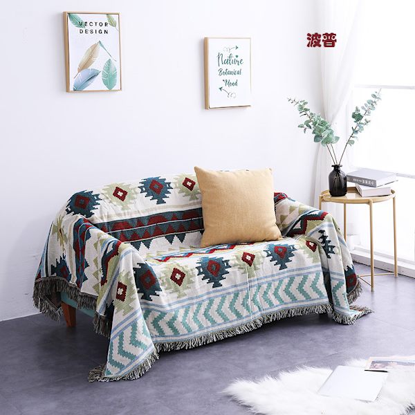 Southwest filt kast dubbelsidig Aztec Southwest kast multifunktionellt överdrag för soffa stol soffa säng utomhus strand resa 90*150cm