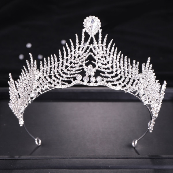 Vintage Tiaror och Kronor för Kvinnor, Guld Drottning Krona, Gotisk Bröllop Tiara för Brud, Kristall Födelsedag  Tävling Bal Halloween Cosplay Kostym Huvudbonader Omkrets 12.4x Höjd 2.75