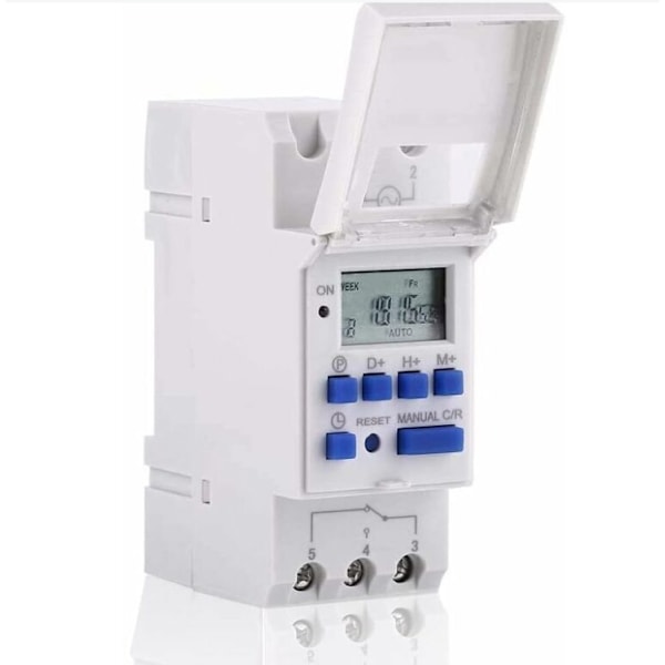 Ugentlig Programmerbar LCD Digital Timer med 16 Tænd/Sluk Programmer, 220V Tidsafbryder